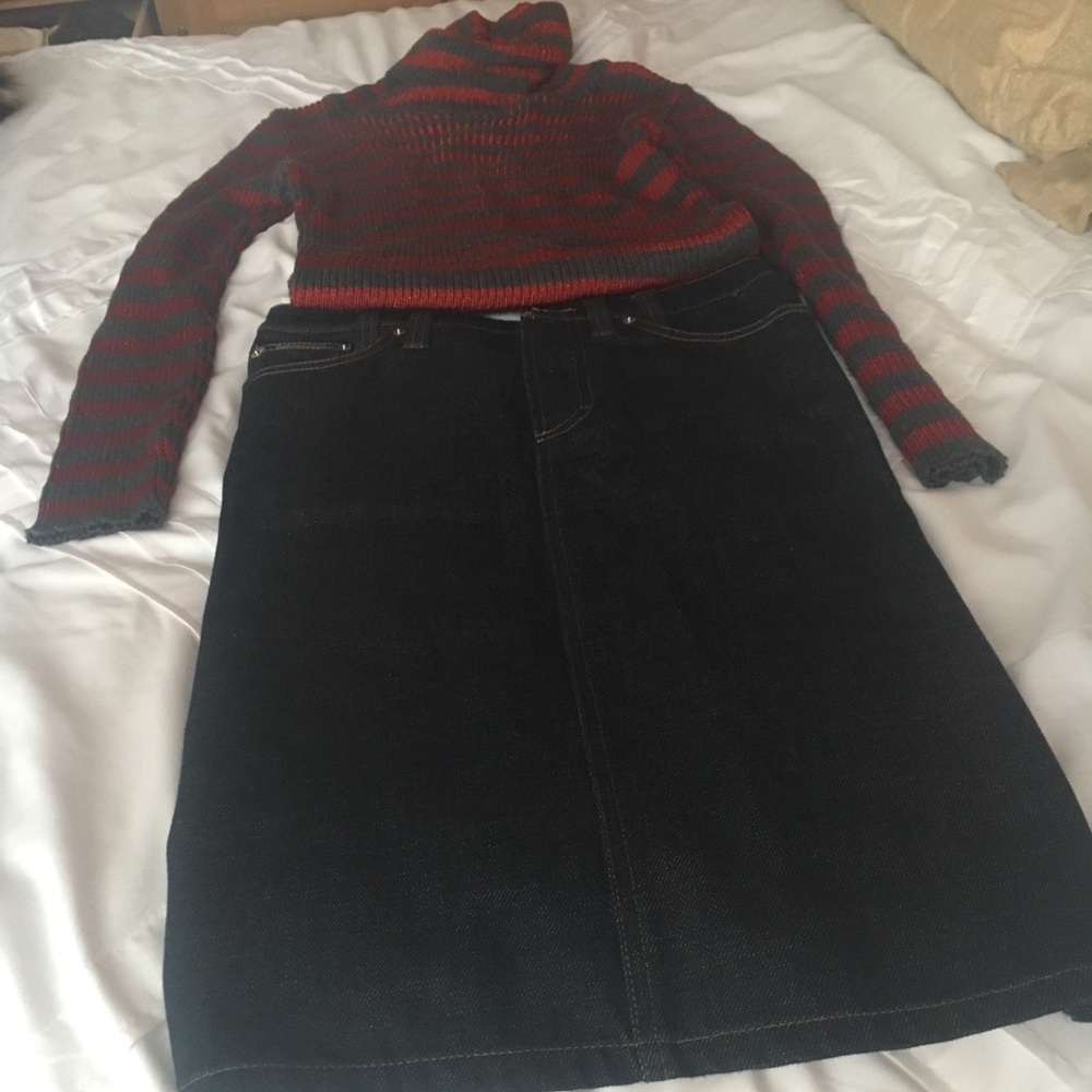 Dolce and Gabbana Sweater and Denim/Sweater Skirt
